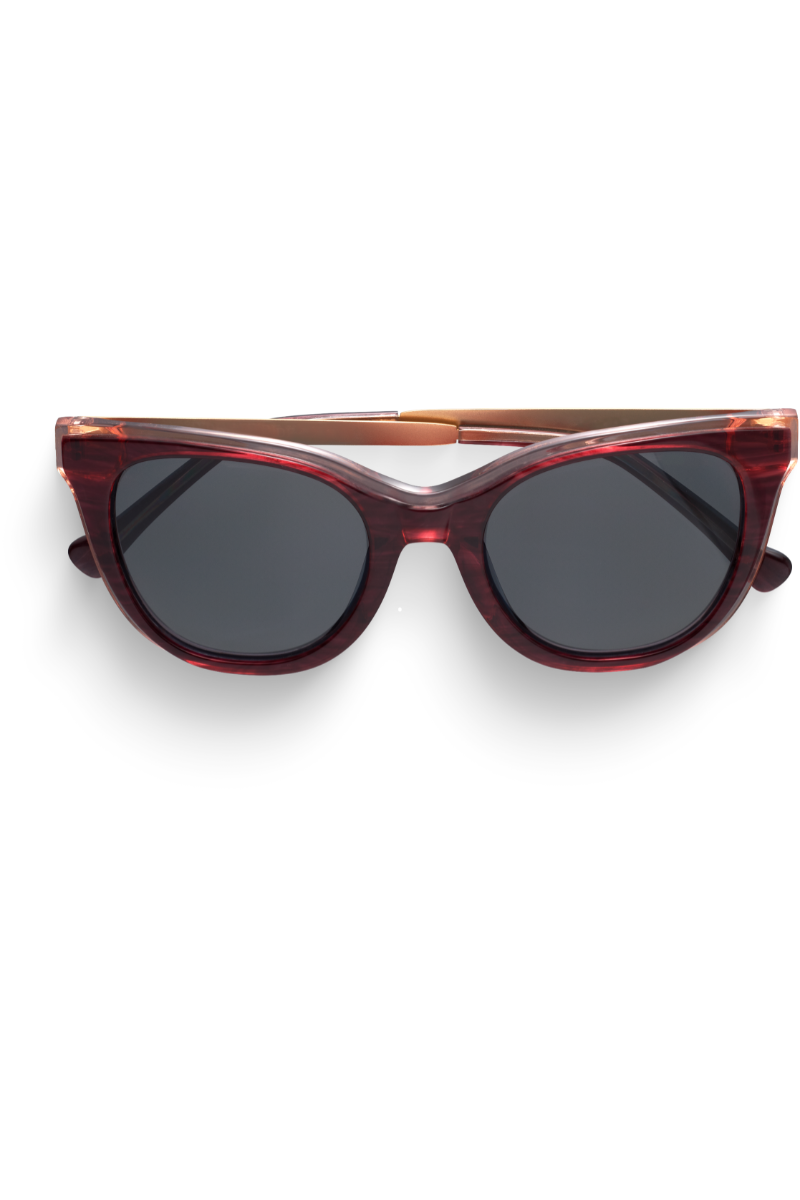 Monture de soleil cat-eye bordeaux