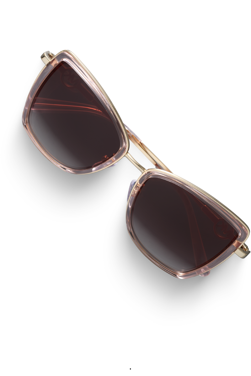 Monture de soleil papillon à verres dégradés rosés